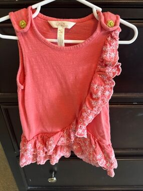 Matilda Jane Coral Pink Ruffled Tank Top for Kids